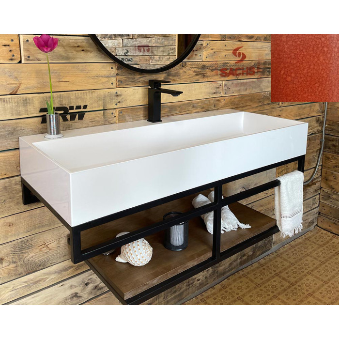 Тумба Snail Флорес с умывальником Флорида дерево Медь 1015LOFT168/2dH500