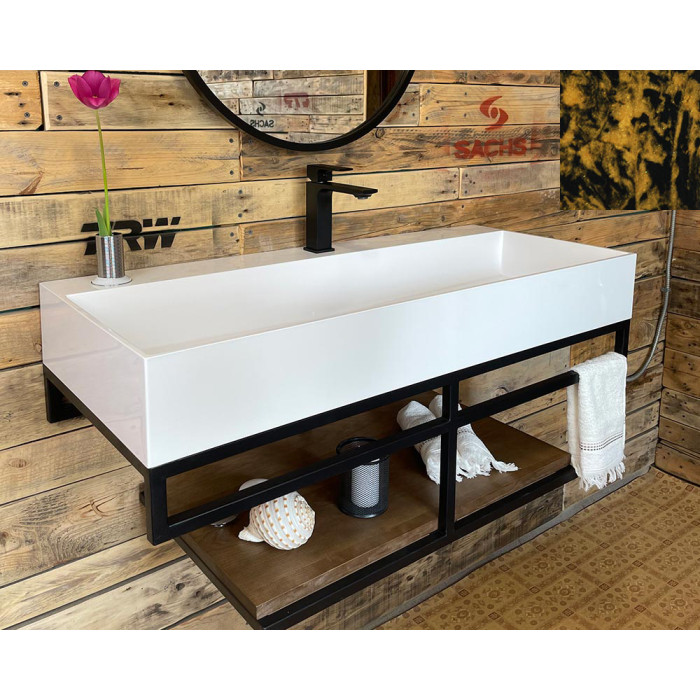 Тумба Snail Флорес с умывальником Флорида дерево Янтарь 1015LOFT168/2dT101