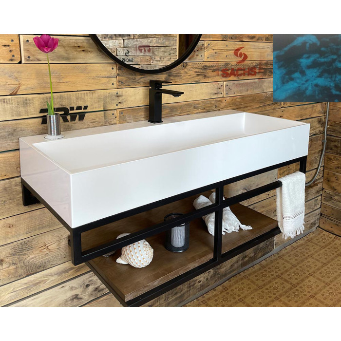 Тумба Snail Флорес с умывальником Флорида дерево Медиум 1015LOFT168/2dT107