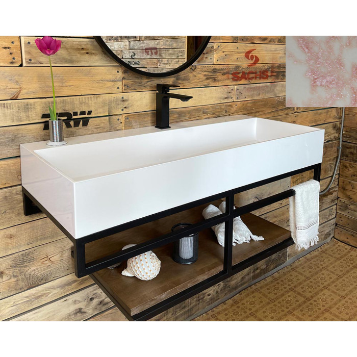 Тумба Snail Флорес с умывальником Флорида дерево Миндаль 1015LOFT168/2dT302