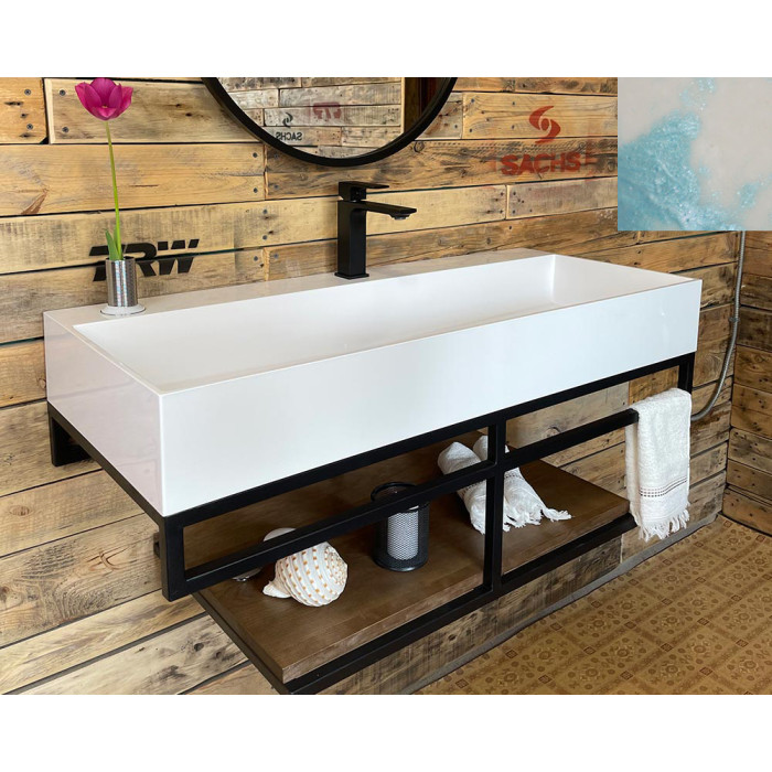 Тумба Snail Флорес с умывальником Флорида дерево Призрак 1015LOFT168/2dT307