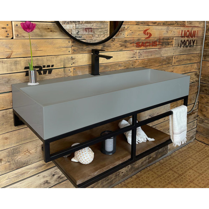 Тумба Snail Флорес с умывальником Флорида дерево Агат 1015LOFT168/2dA602
