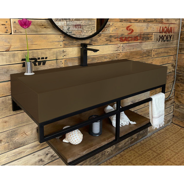 Тумба Snail Флорес с умывальником Флорида дерево Кофе 1015LOFT168/2dA700