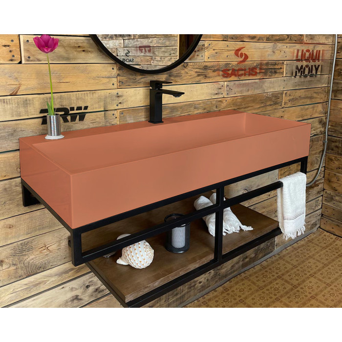 Тумба Snail Флорес с умывальником Флорида дерево Персик МАТ 1015LOFT168/2dA701M