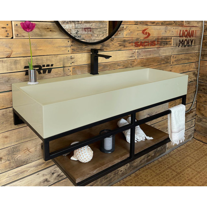 Тумба Snail Флорес с умывальником Флорида дерево Шампань 1015LOFT168/2dA702