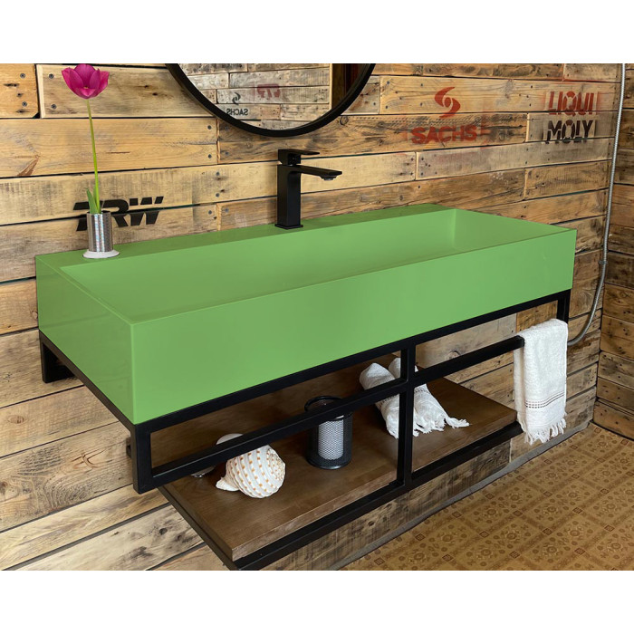 Тумба Snail Флорес с умывальником Флорида дерево Олива МАТ 1015LOFT168/2dA802M