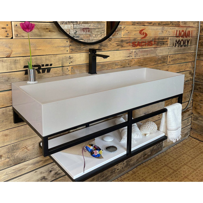 Тумба Snail Флорес с умывальником Флорида камень Иней 1015LOFT168/2cB110