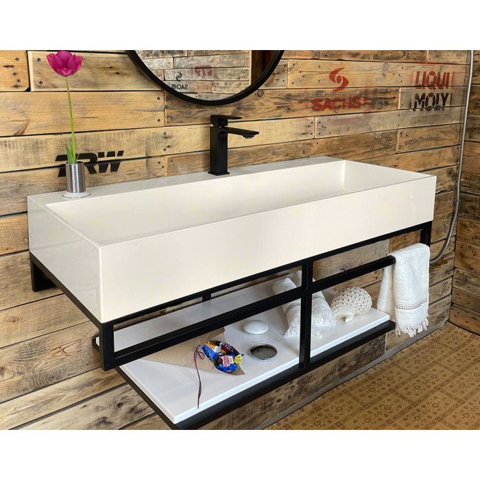 Тумба Snail Флорес с умывальником Флорида камень Льняной 1015LOFT168/2cT309