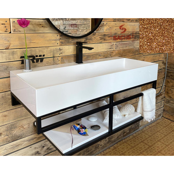 Тумба Snail Флорес с умывальником Флорида камень Шик 1015LOFT168/2cB330