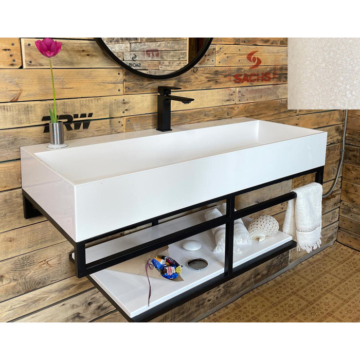 Тумба Snail Флорес с умывальником Флорида камень Жемчуг 1015LOFT168/2cH300