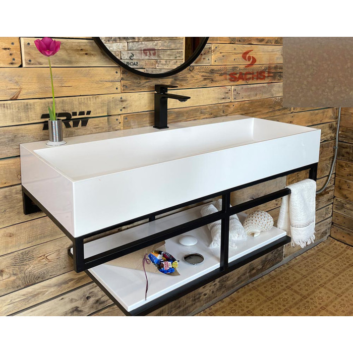 Тумба Snail Флорес с умывальником Флорида камень Капучино 1015LOFT168/2cH400