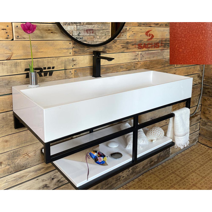 Тумба Snail Флорес с умывальником Флорида камень Медь 1015LOFT168/2cH500
