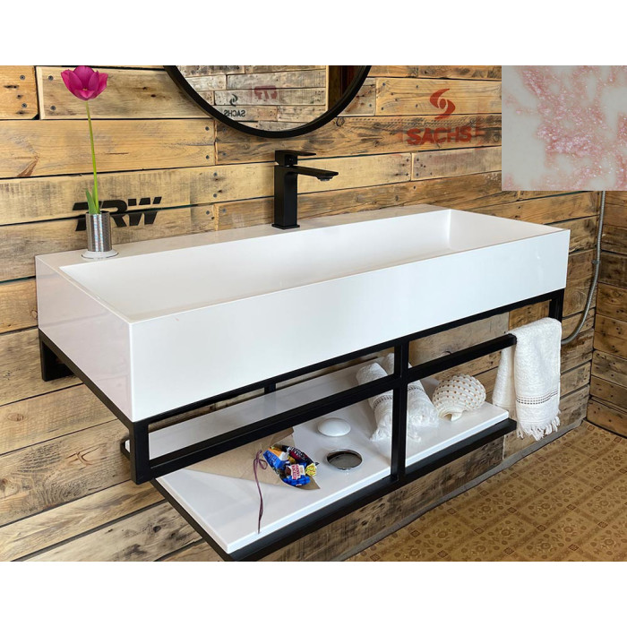 Тумба Snail Флорес с умывальником Флорида камень Миндаль 1015LOFT168/2cT302