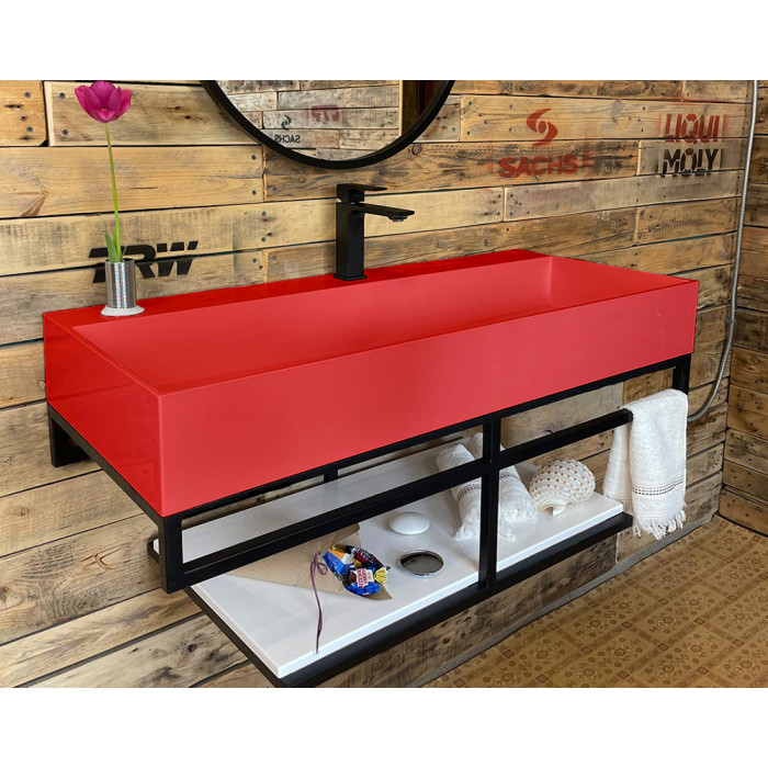 Тумба Snail Флорес с умывальником Флорида камень Красный 1015LOFT168/2cA300