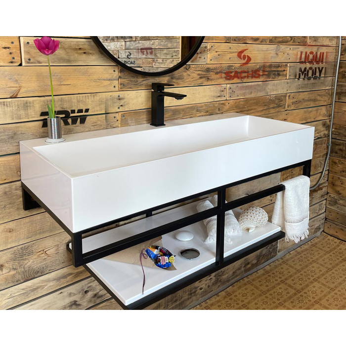 Тумба Snail Флорес с умывальником Флорида камень Белый 1015LOFT168/2cA100