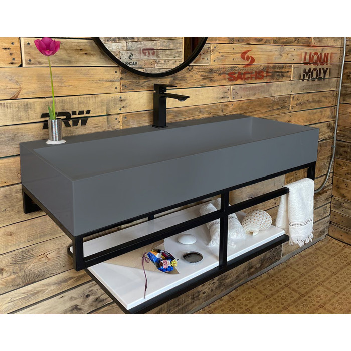 Тумба Snail Флорес с умывальником Флорида камень Муссон МАТ 1015LOFT168/2cA601M