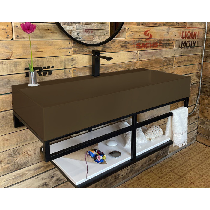 Тумба Snail Флорес с умывальником Флорида камень Кофе МАТ 1015LOFT168/2cA700M