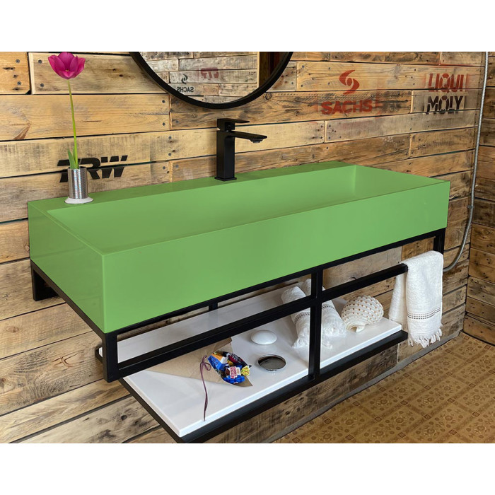 Тумба Snail Флорес с умывальником Флорида камень Олива МАТ 1015LOFT168/2cA802M