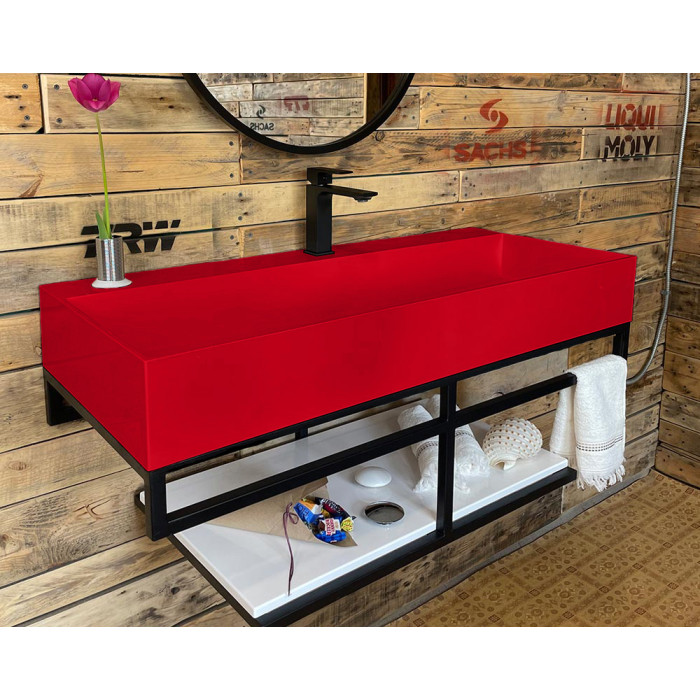 Тумба Snail Флорес с умывальником Флорида камень Рубин МАТ 1015LOFT168/2cA900M