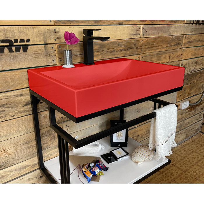 Тумба Snail Самуи с умывальником Гранд камень Красный 600LOFT148cA300