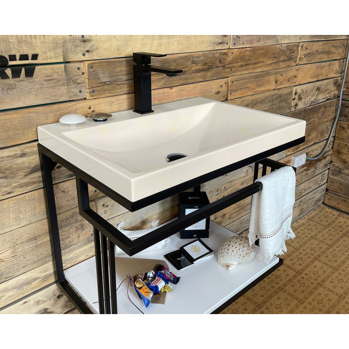 Тумба Snail Самуи с умывальником Богема камень Льняной 600LOFT156cT309