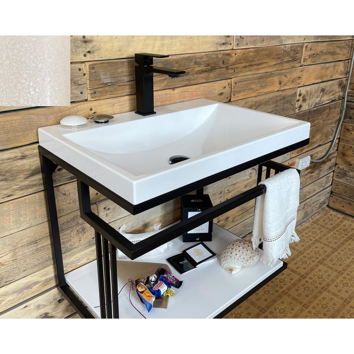 Тумба Snail Самуи с умывальником Богема камень Жемчуг 600LOFT156cH300