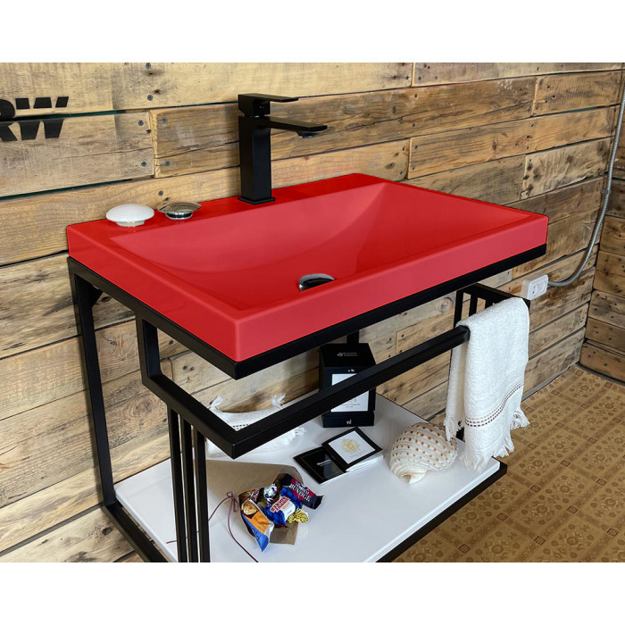 Тумба Snail Самуи с умывальником Богема камень Красный 600LOFT156cA300