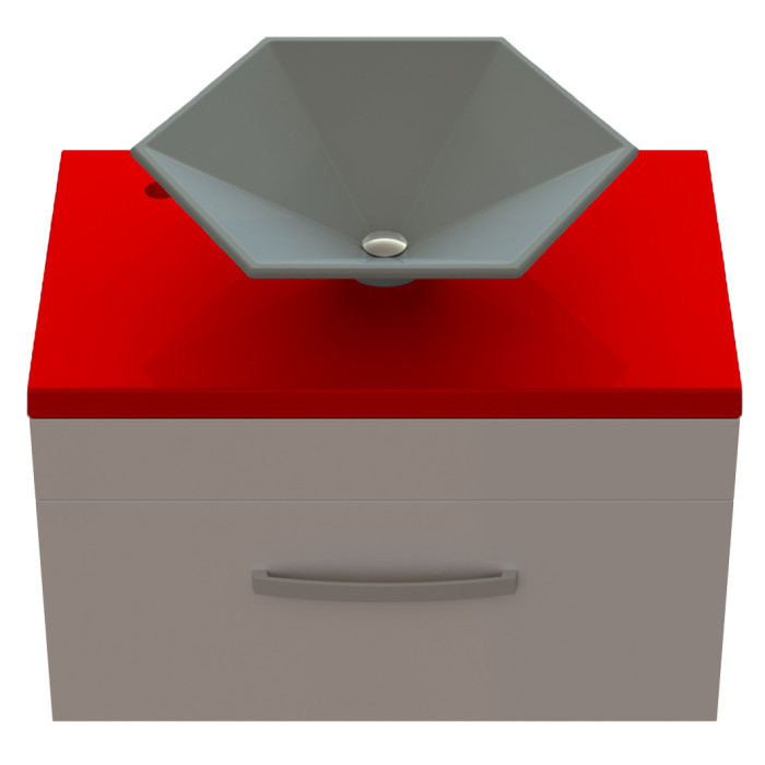 Тумба Snail Мадлен с умывальником Астерия Агат/Красный 700KM112A602A300