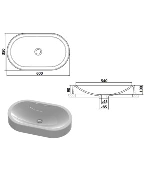 Умывальник Snail Олимпия Сапфир 150A801
