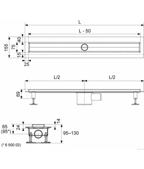 Душевой трап TECE 600800 с гидроизоляцией Seal System