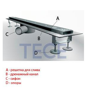 Душевой трап TECE 601500 с гидроизоляцией Seal System