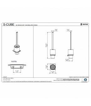  Щетка для унитаза SONIA S-CUBE 166855
