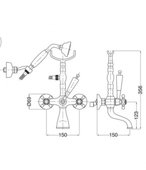 Смеситель для ванны BUGNATESE REVIVAL BR402