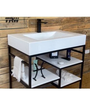 Тумба Snail Родос с умывальником Атлант камень Золото 800LOFT163сT999