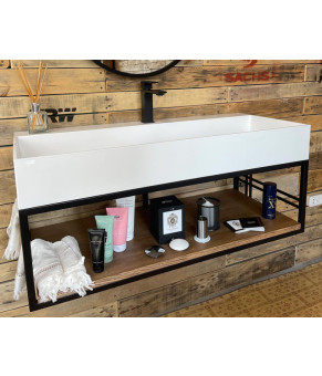 Тумба Snail Мидуэй с умывальником Флорида дерево Жемчуг 1015LOFT168/3dH300