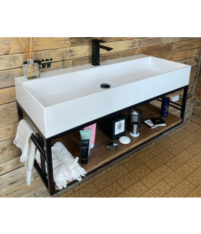 Тумба Snail Мидуэй с умывальником Флорида дерево Антрацит 1015LOFT168/3dA600