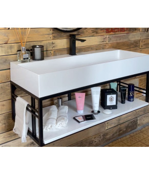 Тумба Snail Мидуэй с умывальником Флорида камень Сапфир 1015LOFT168/3cA801