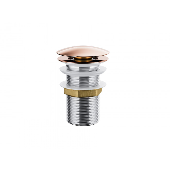 Донний клапан для умивальника Corsan KLIK-KLAK ROSE GOLD без переливу рожеве золото