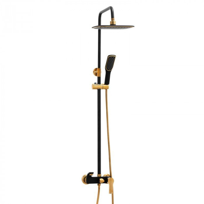 Душевой гарнитур Yoka ROXY GOLD BLACK MATT золотой с изливом