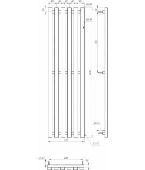Радиатор отопления Genesis-Aqua Marbel 160x45 см Белый