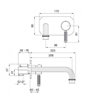 Смеситель Bugnatese Olympia Monocomando 8545 CR