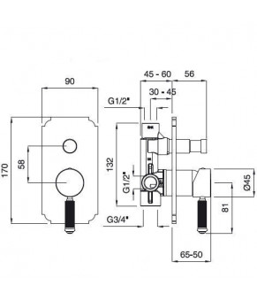 Душевая система Bugnatese Olympia Monocomando 8572 19361 99302 19254 BR