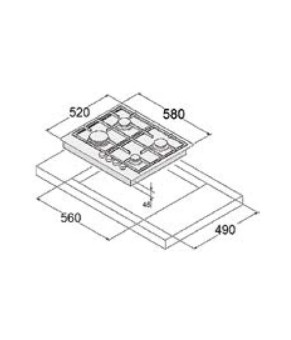 Газовая варочная поверхность Fabiano FHG 2844 VGHT White Glass 8112.507.1112