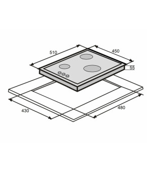 Газовая варочная поверхность Fabiano FHG 4530 VGH Black  Glass 8111.406.1031