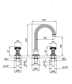 Смеситель Bugnatese Olympia 8412K BR