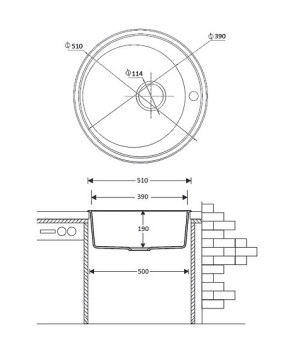 Кухонная мойка Fabiano Arc 51 Titanium 8221.401.0079