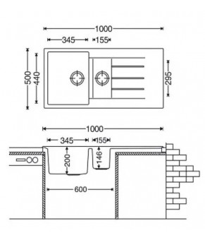 Кухонная мойка Fabiano Classic 100x50x15 Titanium 8221.301.0020