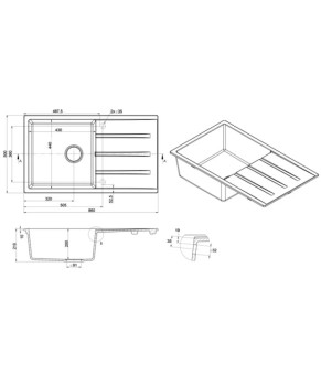 Кухонная мойка Fabiano Classic 86x50 XL Antracit 8221.201.0133
