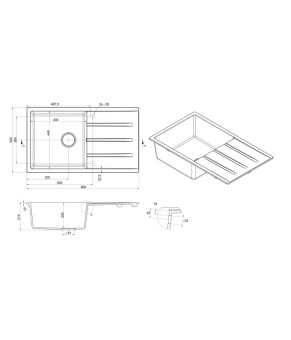 Кухонная мойка Fabiano Classic 86x50 XL Titanium 8221.201.0614
