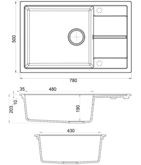 Кухонная мойка Fabiano Cubix 78x50 XL Antracit 8221.201.0981